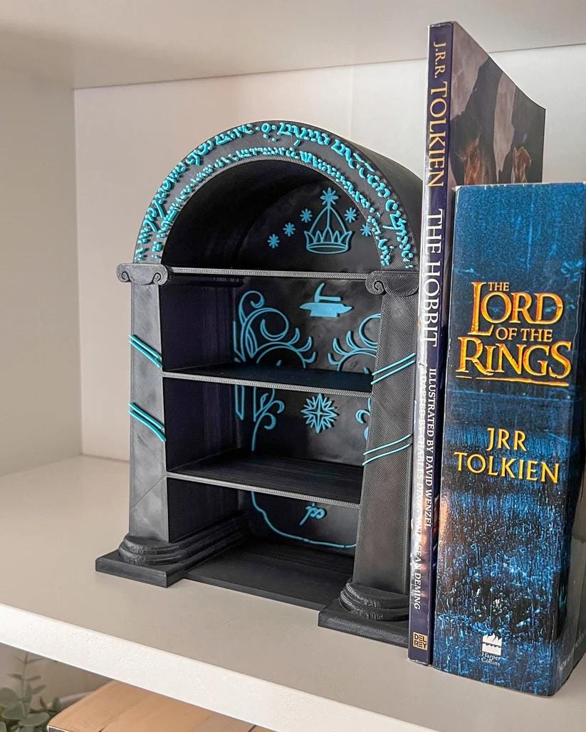 Doors of Durin Bookshelf | Library Bookend | Miniature