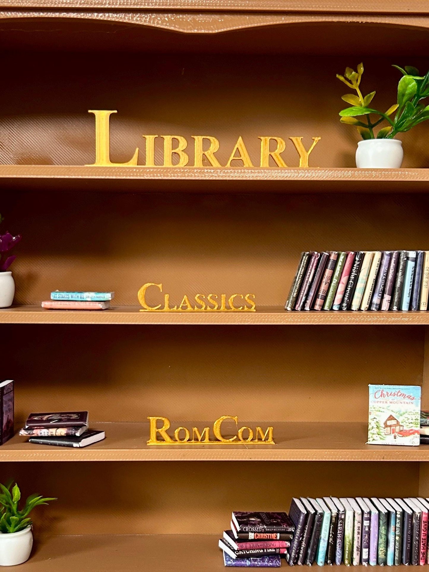 MINI LIBRARY LEGENDS Pack of 5 for Mini Brands Books by Zuru | genre shelf signs | Bookshelf Labels| Tiny Book Words | Dollhouse Miniatures