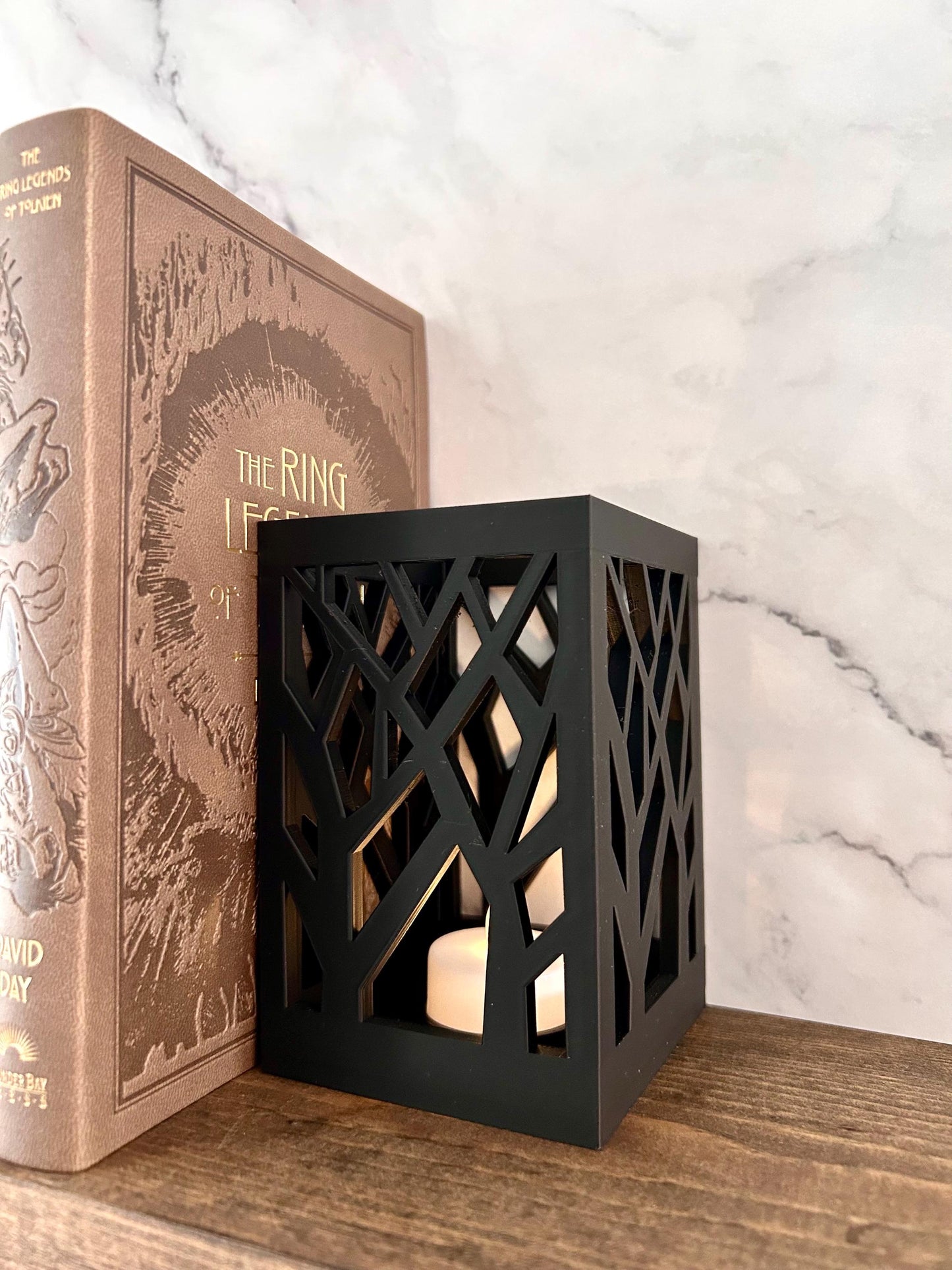 Glowing Tree Bookend (& Free Tealight) | Tealight Lamp | Tree Bookshelf Bookend | Shelf Decor |