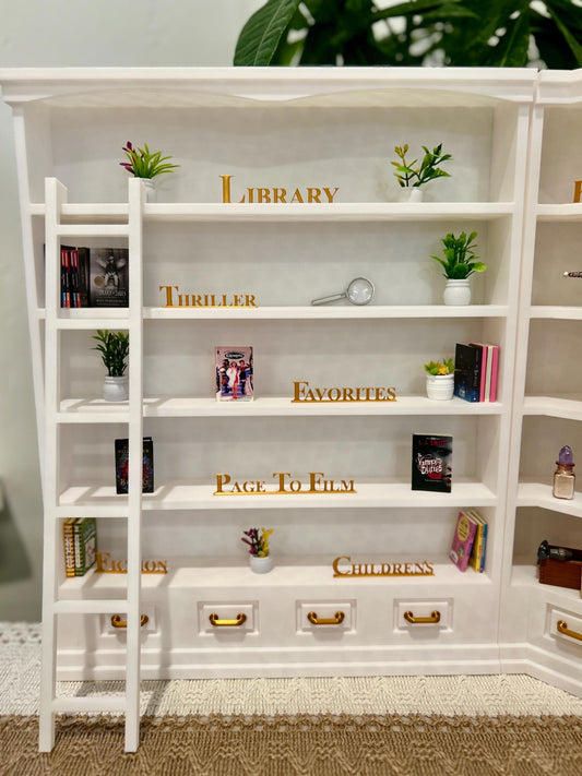 MINI LIBRARY LEGENDS Pack of 5 for Mini Brands Books by Zuru | genre shelf signs | Bookshelf Labels| Tiny Book Words | Dollhouse Miniatures