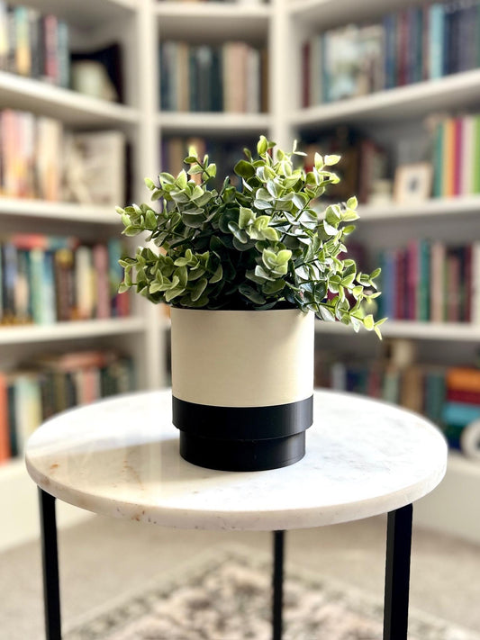 4” INDOOR POT |Drainage Hole|Plant Pot Drip Tray|Water Wick|Decorative Planter|Indoor Plants|2 Tone Pot|Plant Pot|Custom Pot|pot Saucer