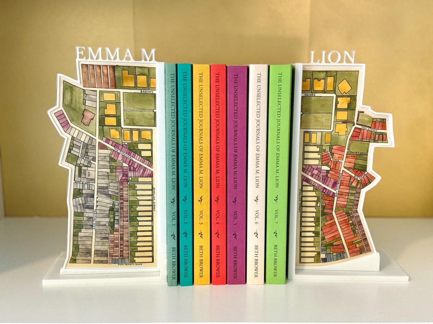 Emma M. Lion Bookend | St. Crispian's Map Bookend l Book Decor l Beth Brower l 3D Printed l Bookshelf Decor l  Bookend | Library