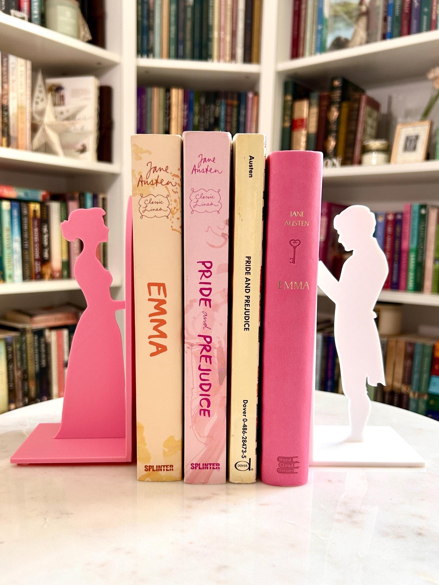 Pride and Prejudice Bookends | Literary Decor | Book Lover Gift | Regency Style Bookends | Elizabeth and Darcy Silhouette Bookends |BookNook