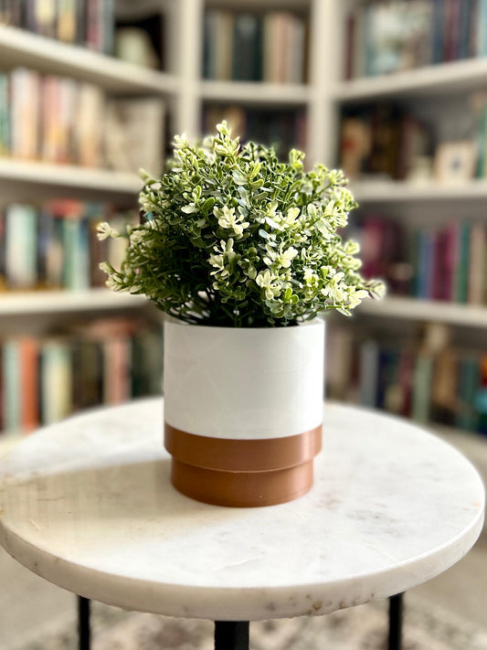 6” INDOOR PLANTER & SAUCER|Drainage Hole|Plant Pot Drip Tray|Water Wick|Decorative Planter|Indoor Plants|2 Tone Pot|Plant Pot|Custom Pot