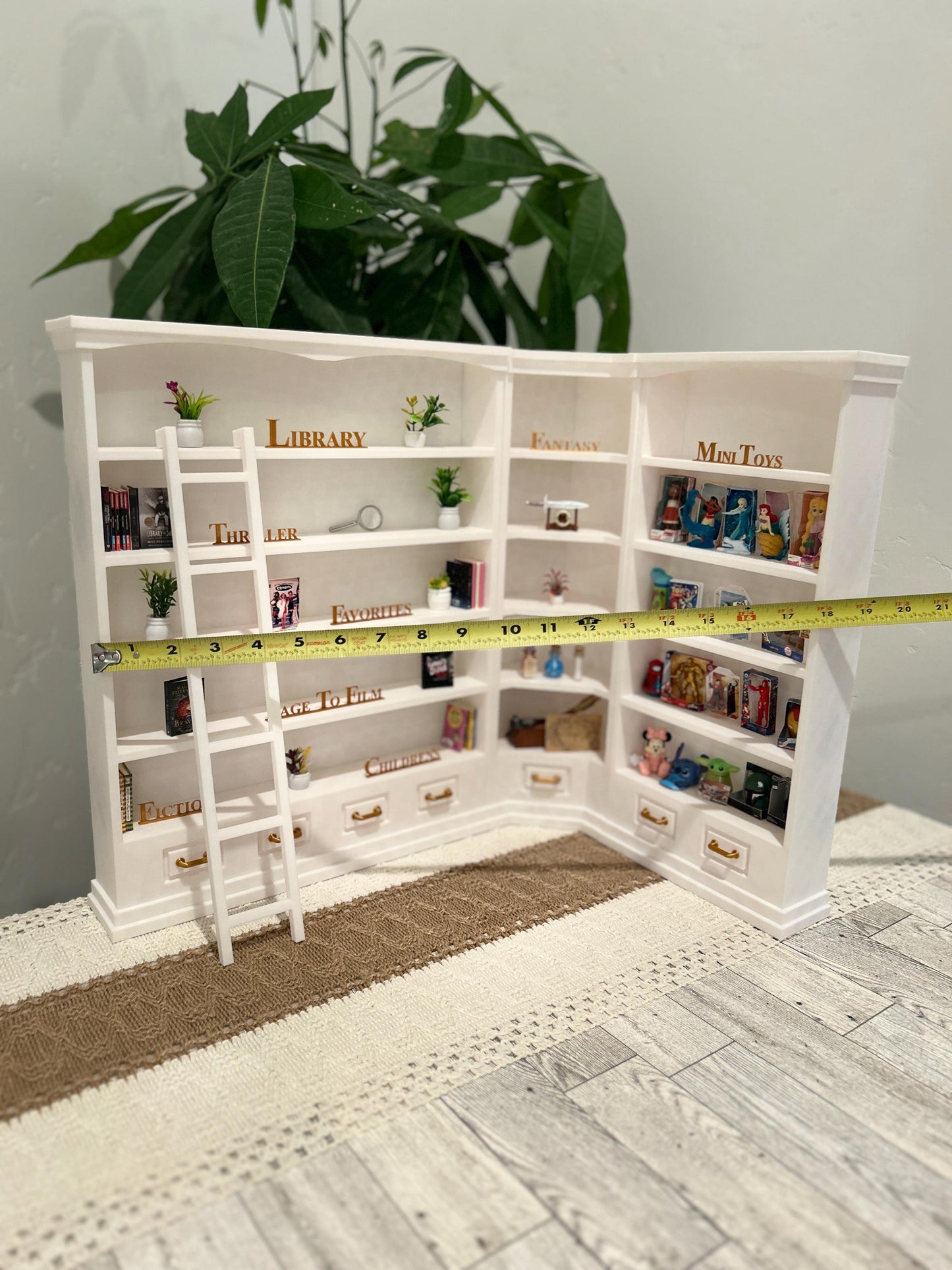 1/6 scale Mini Library | Mini bookshelf | Mini books | Mini Book Display