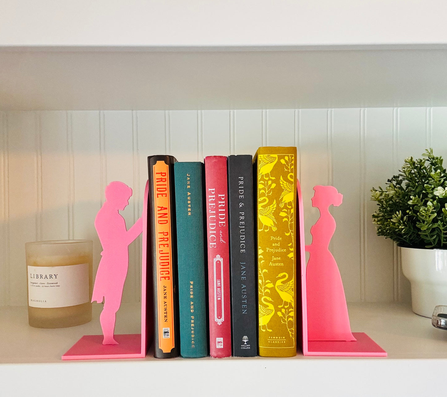 Pride and Prejudice Bookends | Literary Decor | Book Lover Gift | Regency Style Bookends | Elizabeth and Darcy Silhouette Bookends |BookNook