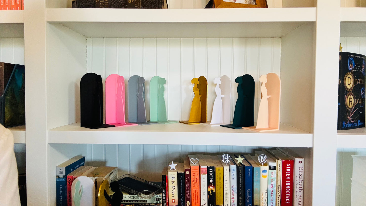 Pride and Prejudice Bookends | Literary Decor | Book Lover Gift | Regency Style Bookends | Elizabeth and Darcy Silhouette Bookends |BookNook