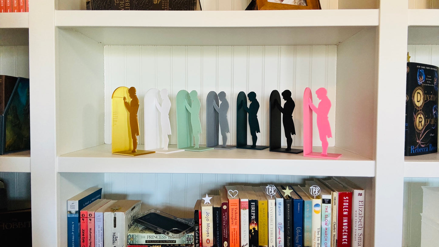 Pride and Prejudice Bookends | Literary Decor | Book Lover Gift | Regency Style Bookends | Elizabeth and Darcy Silhouette Bookends |BookNook