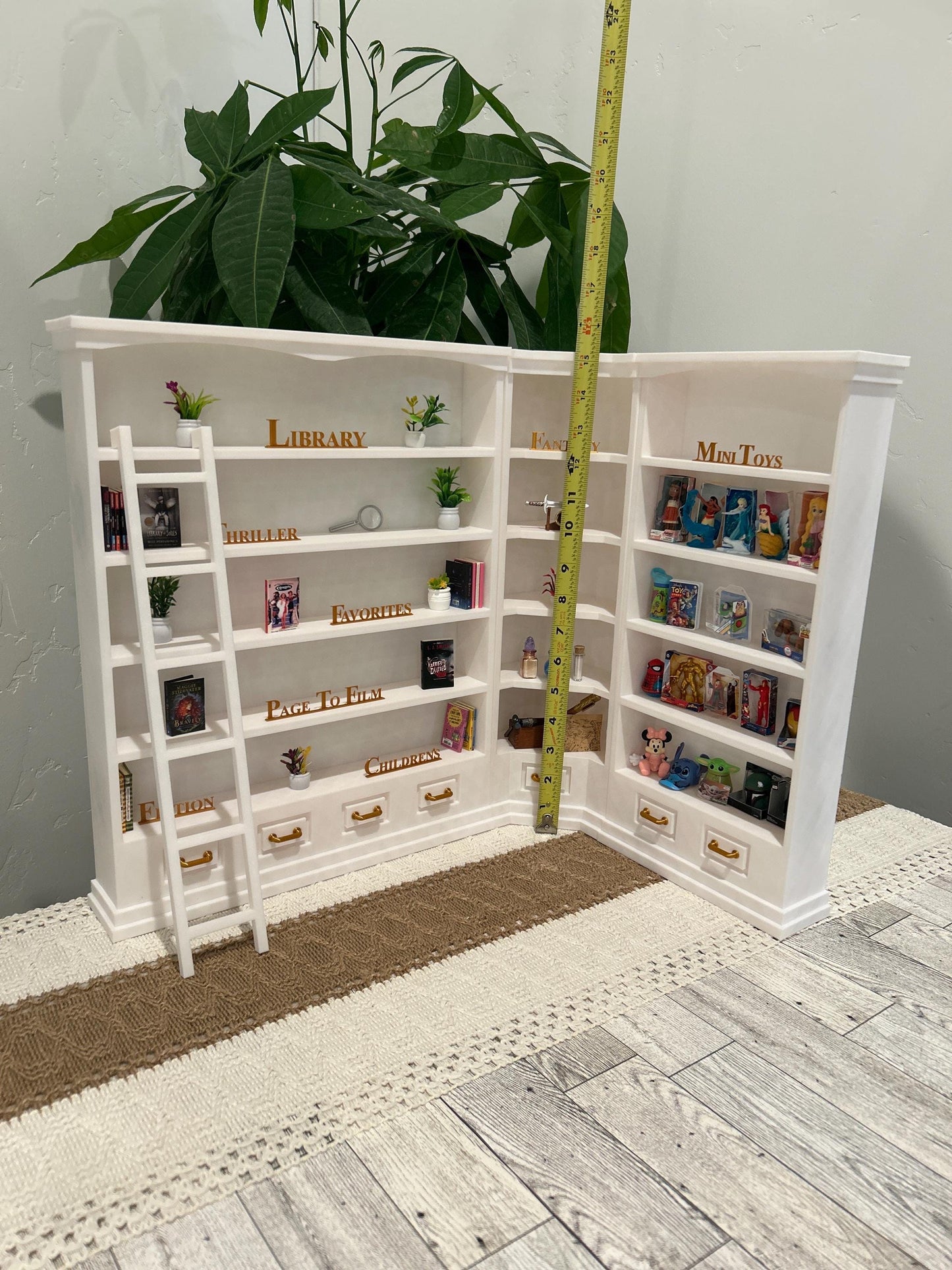 1/6 scale Mini Library | Mini bookshelf | Mini books | Mini Book Display