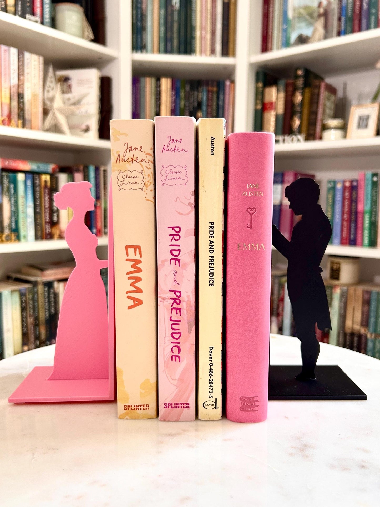 Pride and Prejudice Bookends | Literary Decor | Book Lover Gift | Regency Style Bookends | Elizabeth and Darcy Silhouette Bookends |BookNook
