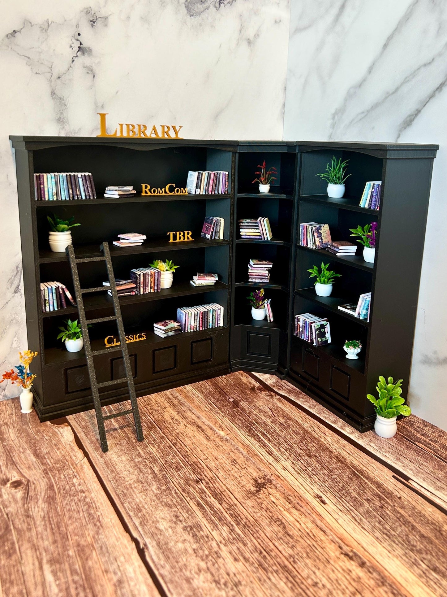 MINI LIBRARY | Bookshelf Bookend | 1/12th Scale Replica Bookshelf | Reading | Miniature | 3D Printed l Bookend