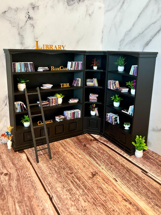 MINI LIBRARY | Bookshelf Bookend | 1/12th Scale Replica Bookshelf | Reading | Miniature | 3D Printed l Bookend
