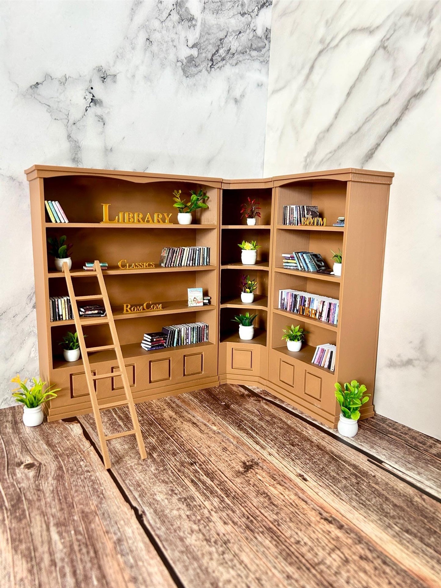 MINI LIBRARY | Bookshelf Bookend | 1/12th Scale Replica Bookshelf | Reading | Miniature | 3D Printed l Bookend