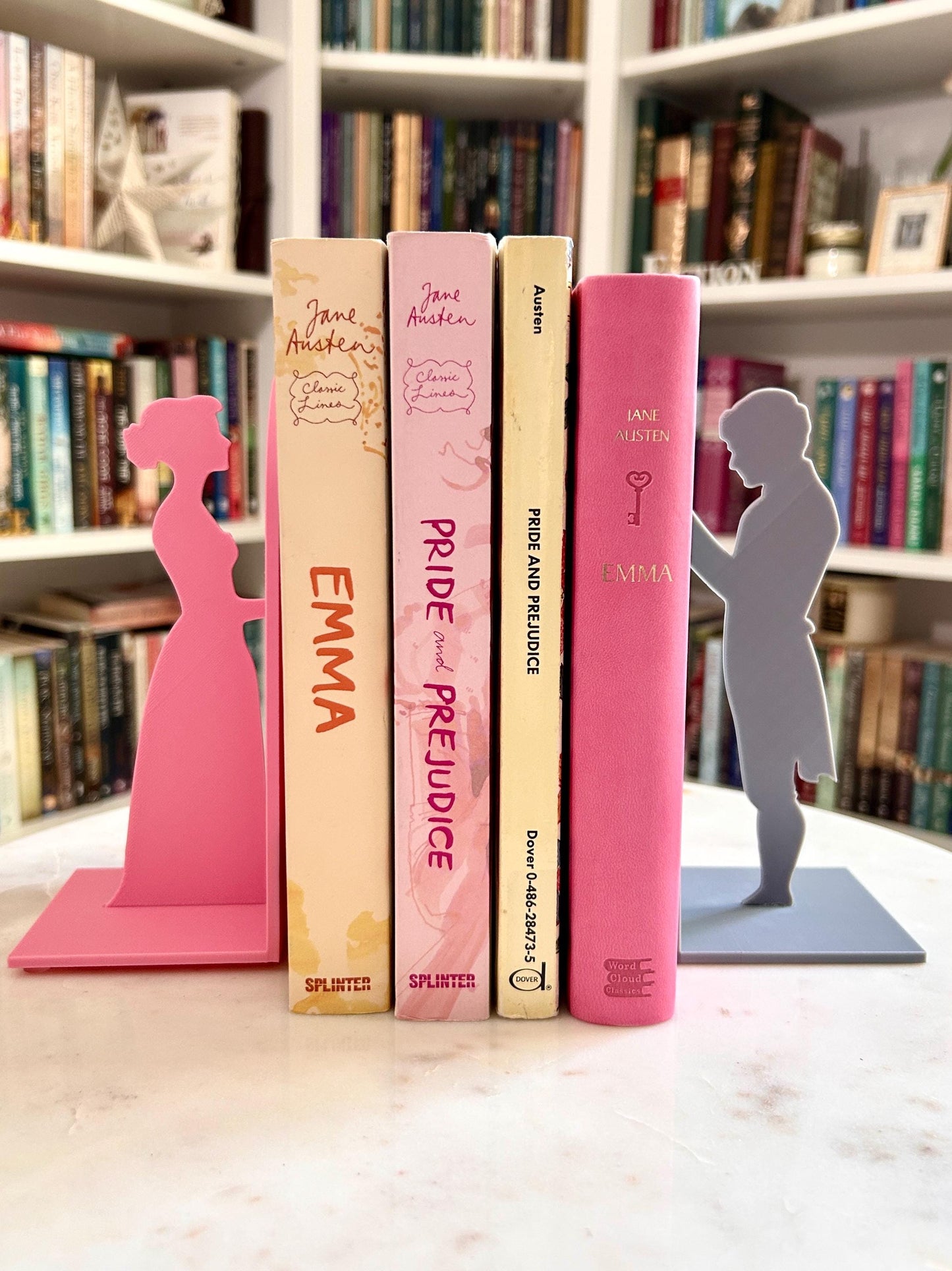 Pride and Prejudice Bookends | Literary Decor | Book Lover Gift | Regency Style Bookends | Elizabeth and Darcy Silhouette Bookends |BookNook